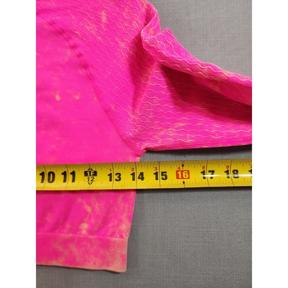 Women's Pink Tie-Dye Seamless 2-Piece Activewear Set | Long Sleeve Crop Top &... - Picture 4 of 12